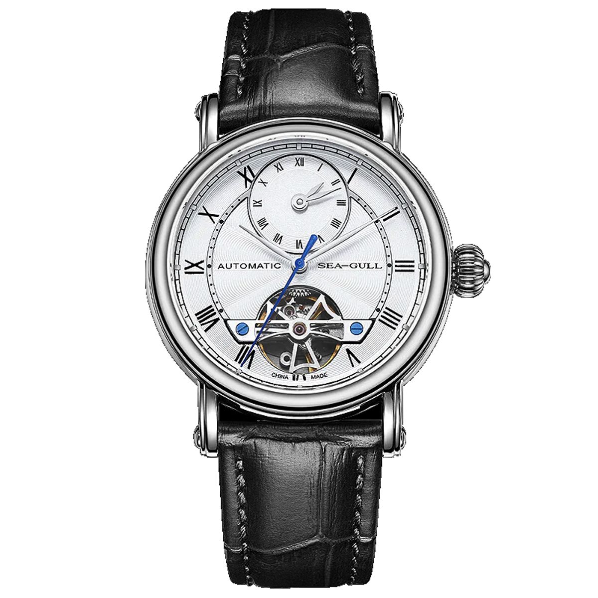 SEAGULL - Reloj Seagull Automatico Open Heart Doble Zona Horaria 40mm