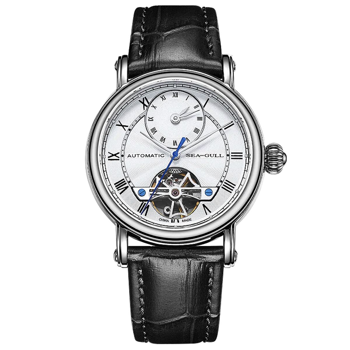 SEAGULL - Reloj Seagull Automatico Open Heart Doble Zona Horaria 40mm