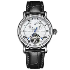 SEAGULL - Reloj Automatico Open Heart Doble Zona Horaria 40mm