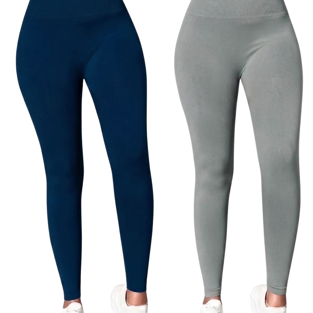 LOOK SHOP - Pack 2 Calzas Polar Sin Costura Mujer. Tiro Extra Largo 330