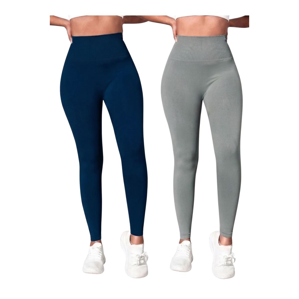 LOOK SHOP - Pack 2 Calzas Polar Sin Costura Mujer. Tiro Extra Largo 330