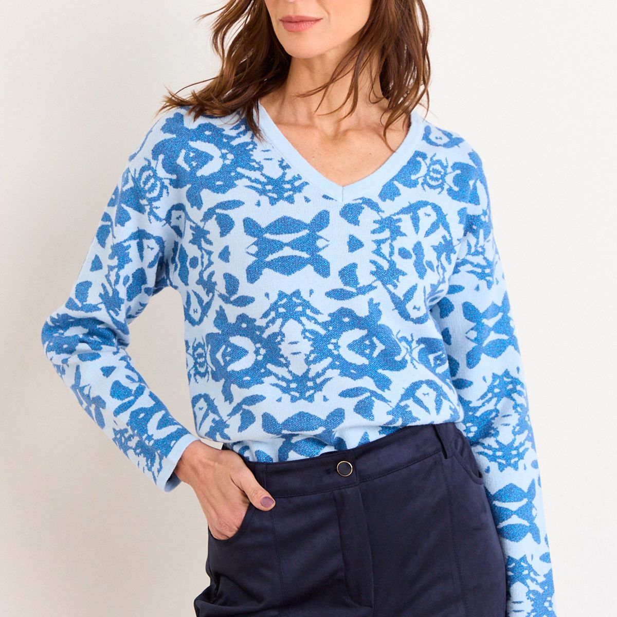 MA GRIFFE - Sweater Fantasia Mujer Azul Magriffe