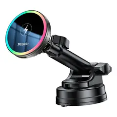 GENERICO - Soporte Cargador Carro Auto Inalámbrico Yesido C315 15w Rgb