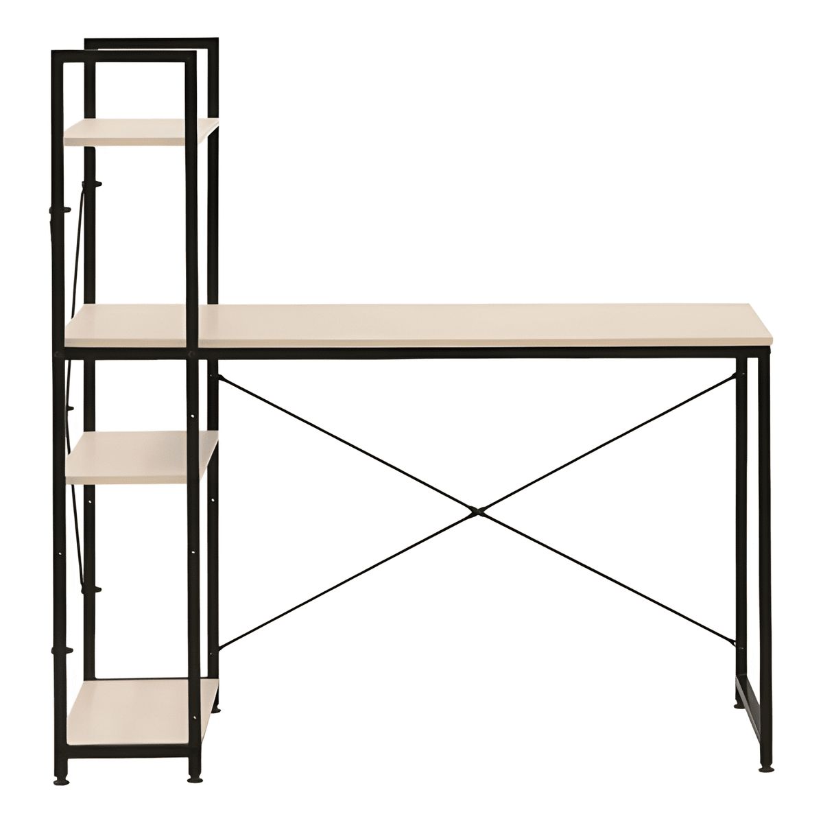 GENERICO - Escritorio estilo industrial relan estantería lateral Beige