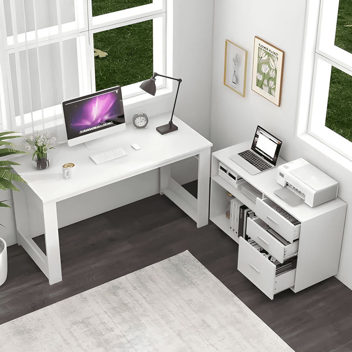 GENERICO - Escritorio multifuncional con archivero transformable 140cm