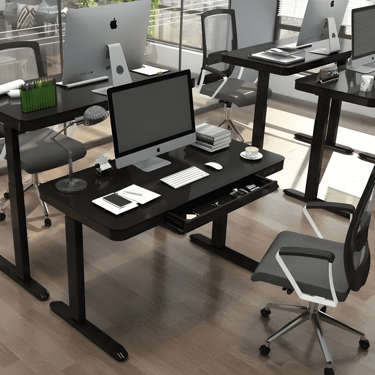 GENERICO - Escritorio home office cosmo eléctrico form Negro