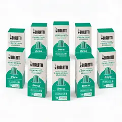 BIALETTI - Pack 10 Cajas Cápsulas de Café Descafeinado para Nespresso