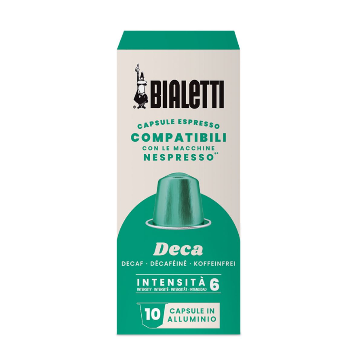 BIALETTI - Pack 10 Cajas Cápsulas de Café Descafeinado Bialetti para Nespresso