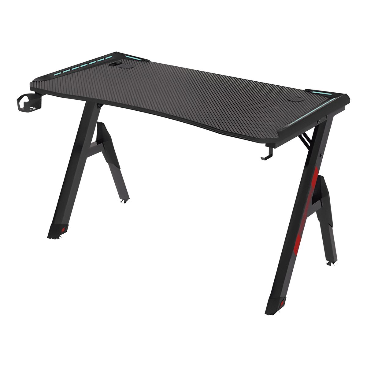 GENERICO - Escritorio gamer con luces 120x60x73cm Negro 2