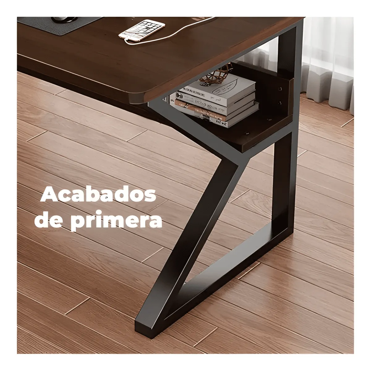 GENERICO - Mesa escritorio de metal moderna compacta y resistente 2