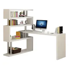 GENERICO - Escritorio esquinero 120x80x125cm con estantes chic home