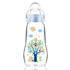 MAM - Mamadera 260 ml Vidrio Celeste