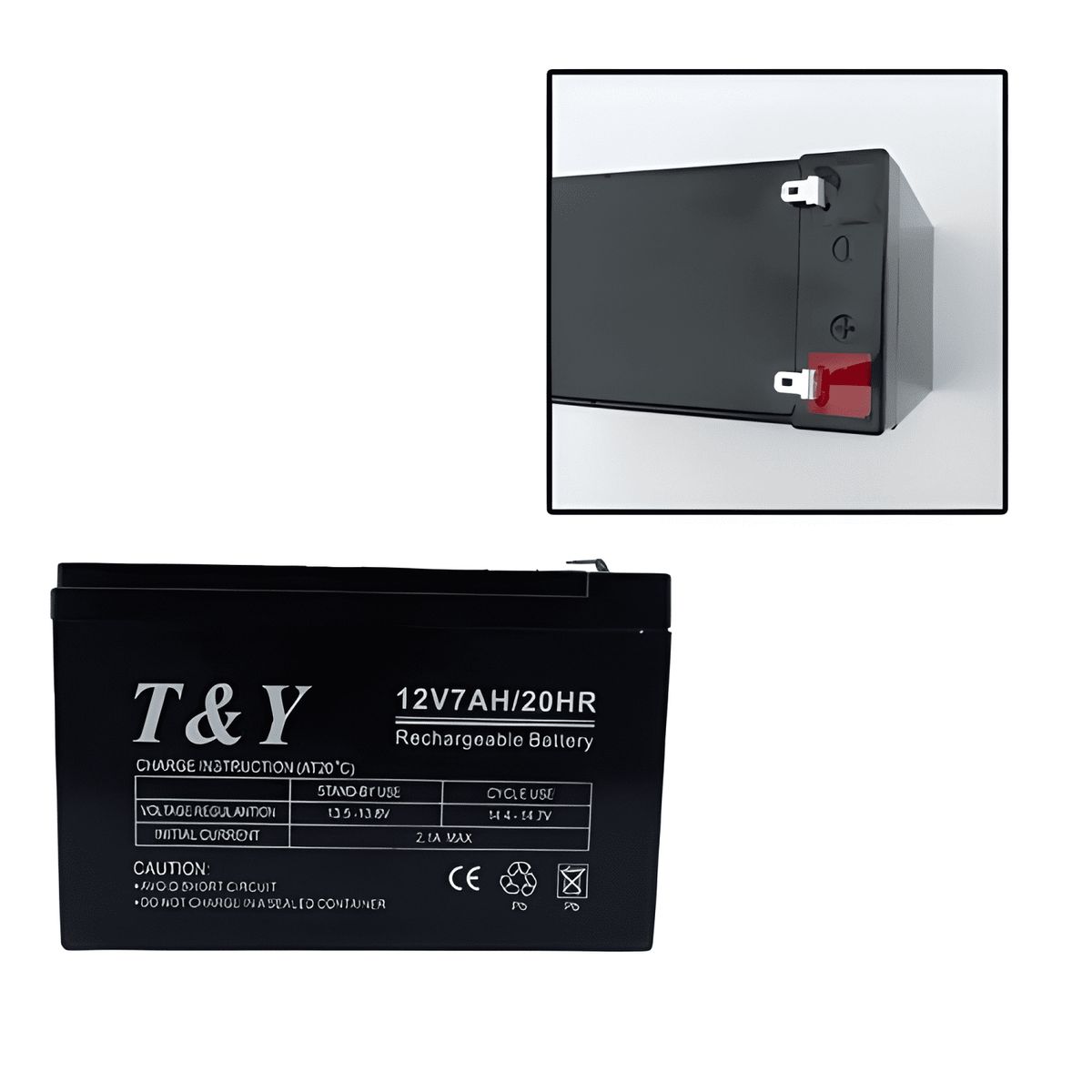 GENERICO - Bateria de 12 volt 7 amperes t&y
