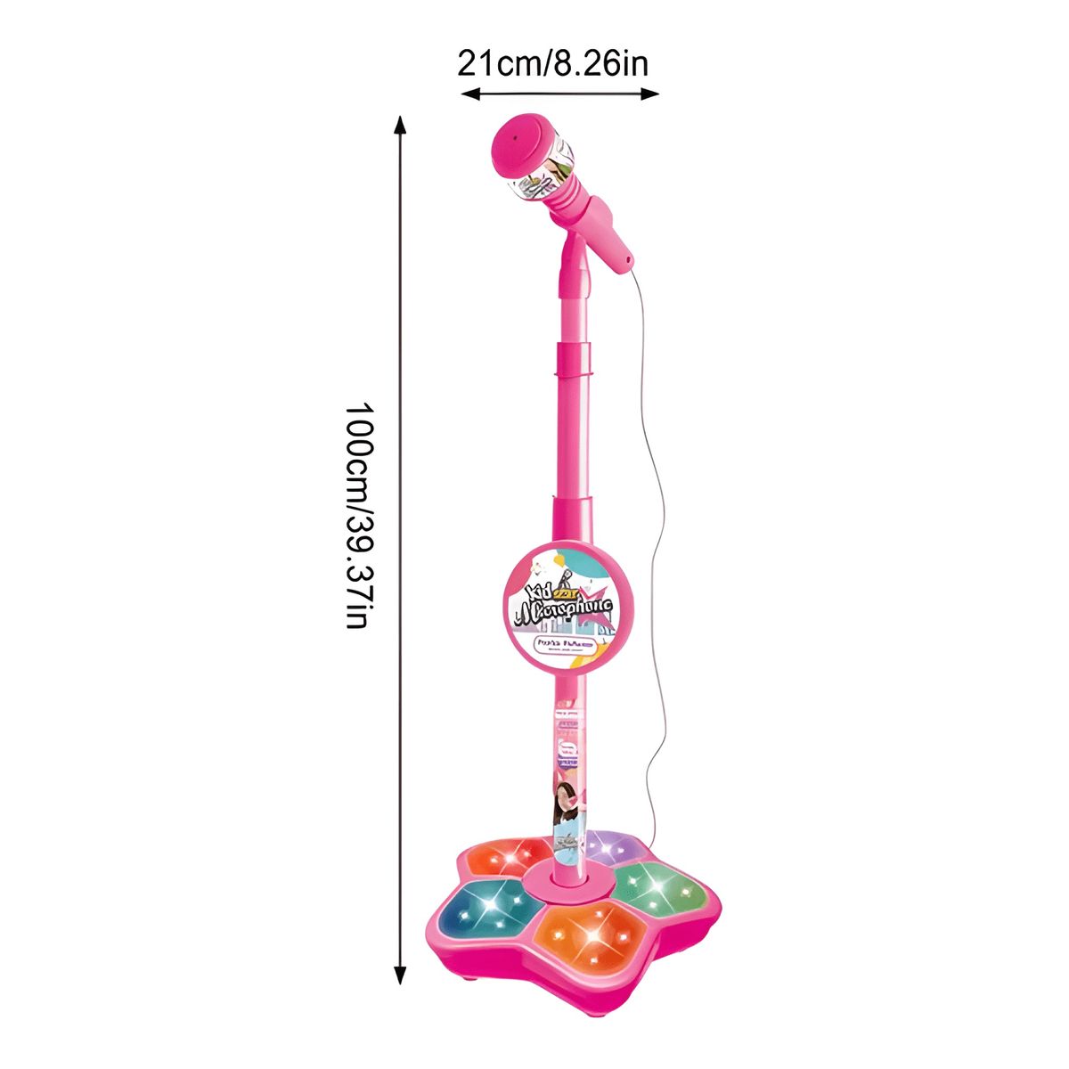 GENERICO - Infantil karaoke micrófono juguete de niños con base Rosa