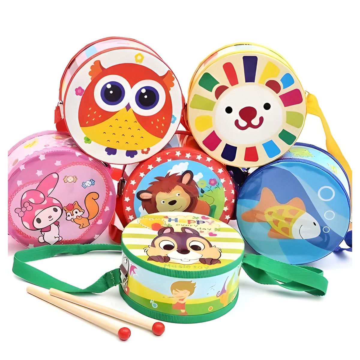 GENERICO - Tambor musical madera para niños y bebés