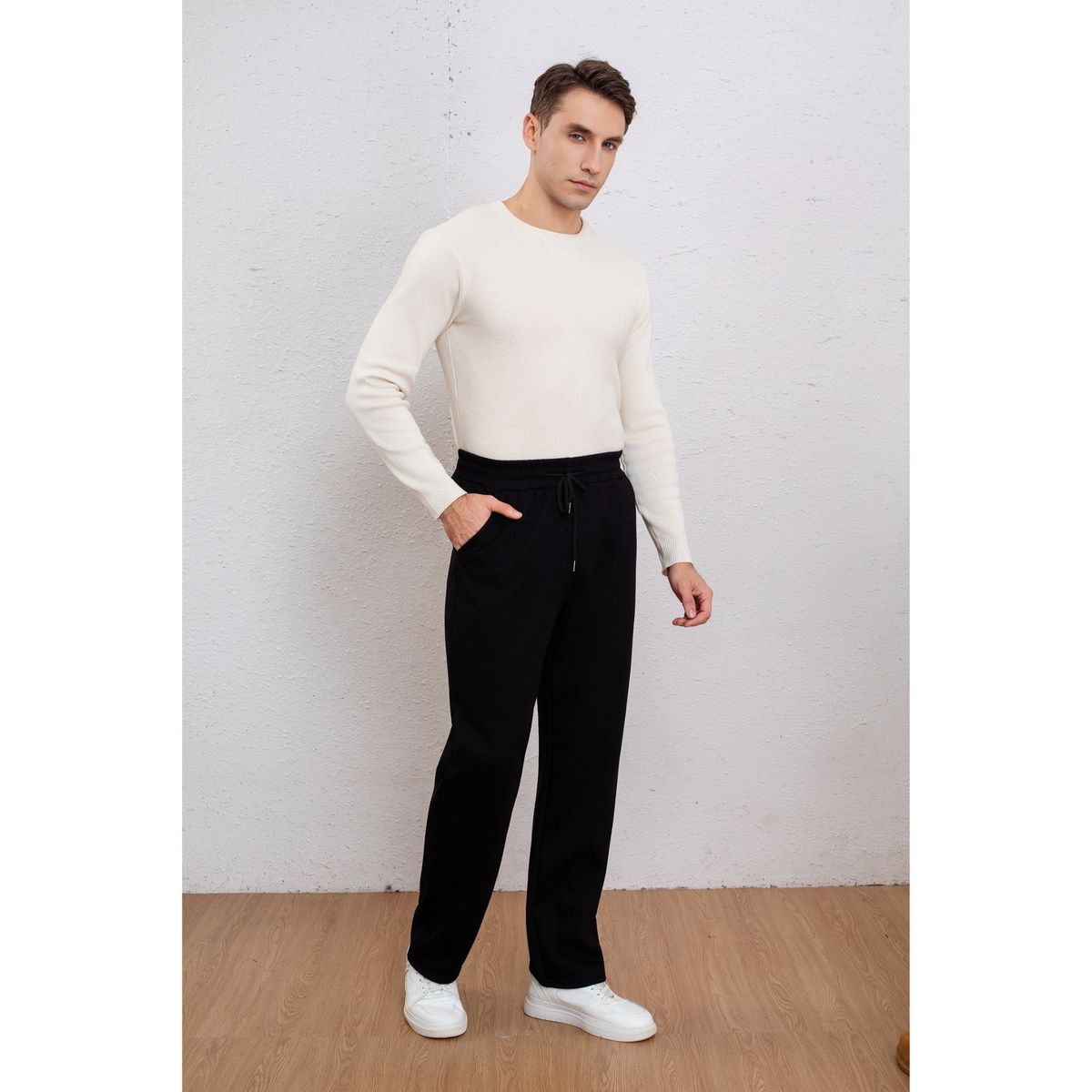 LIKE SHOP - Pantalón Buzo Hombre Recto Forro Interior Polar Bolsillos 2300