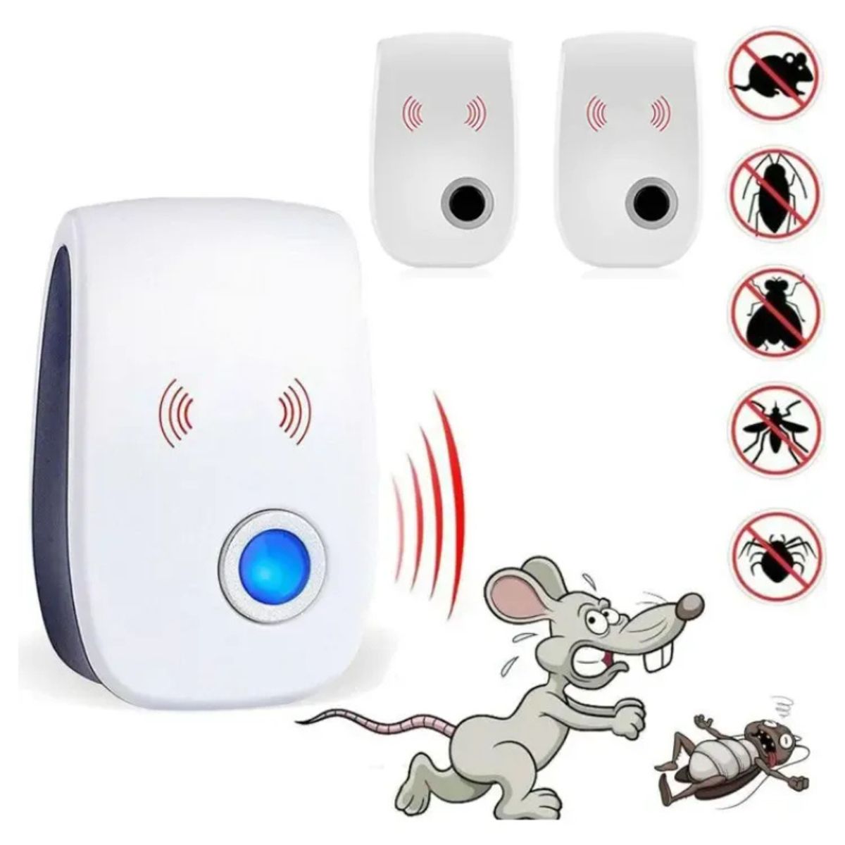 GENERICO - Pack 3 Repelentes Ultrasonido para Plagas Caseras