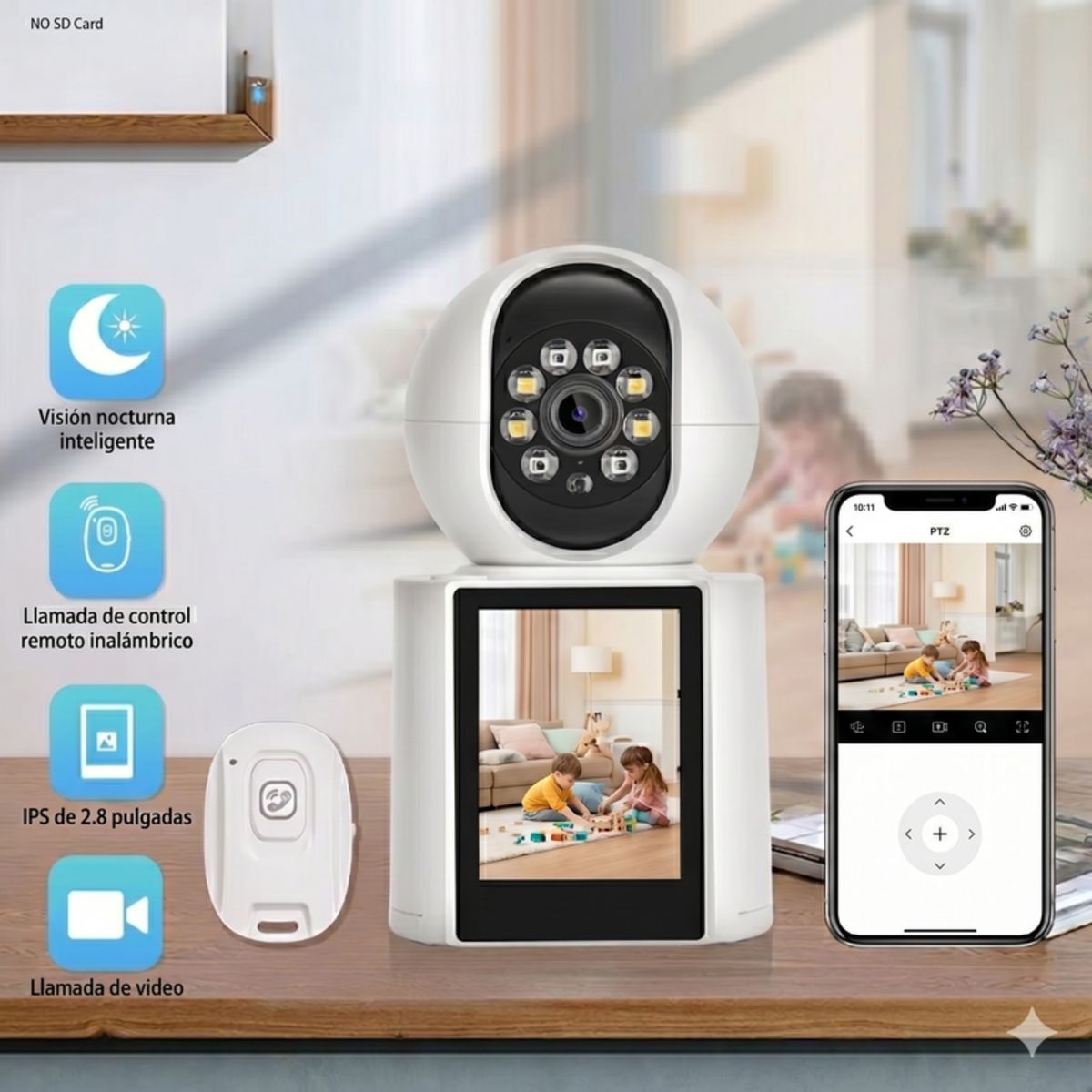 GENERICO - Camara de Seguridad WiFi Nuvema 3MP 355 Grados Vision Nocturna