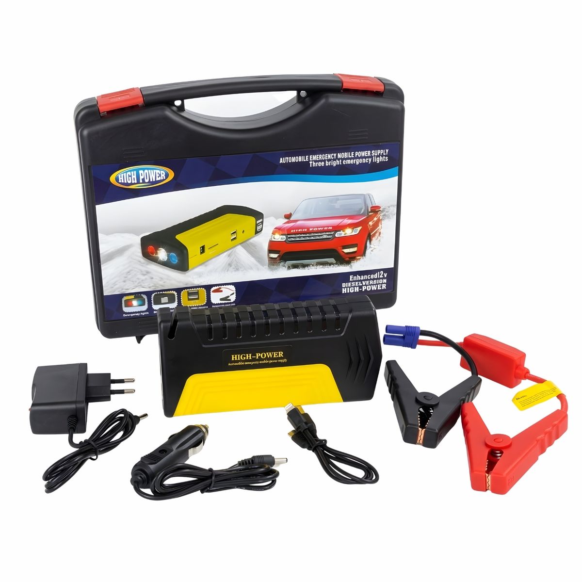 DALI - Partidor de Auto 12V Portátil 600A  Arrancador de Emergencia con USB y Luz LED