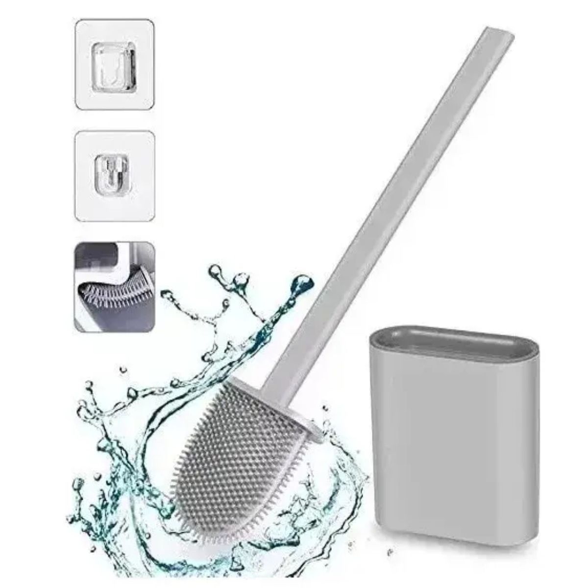 GENERICO - Escobilla De Baño Cepillo Punta Flexible Silicona Belug