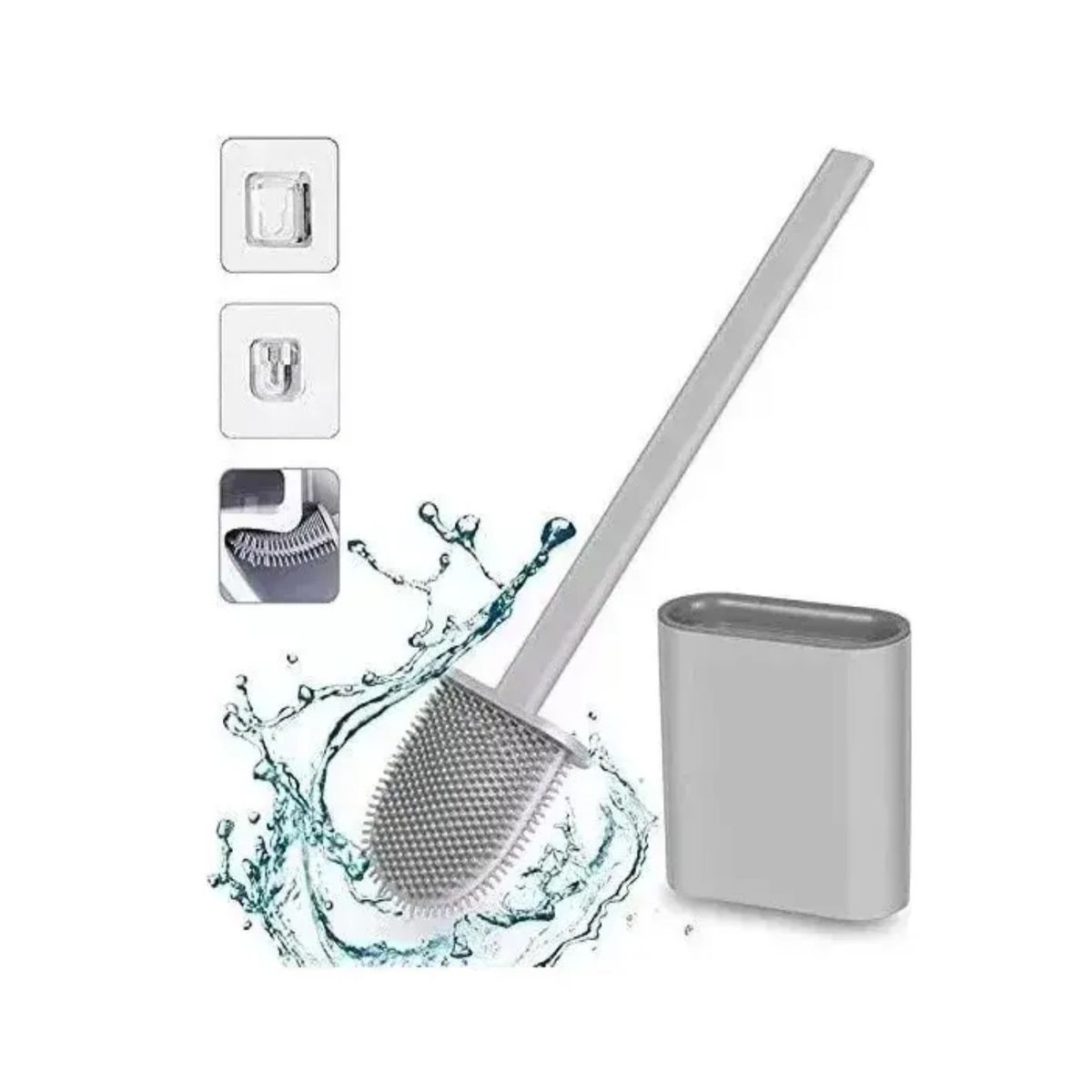 GENERICO - Escobilla De Baño Cepillo Punta Flexible Silicona Belug