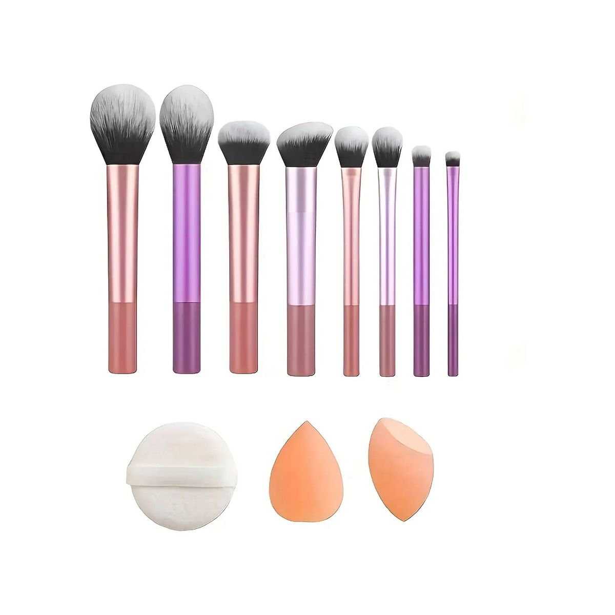 GENERICO - 11pzs Brochas De Maquillaje Base Profesional Kit Con Esponja Labg