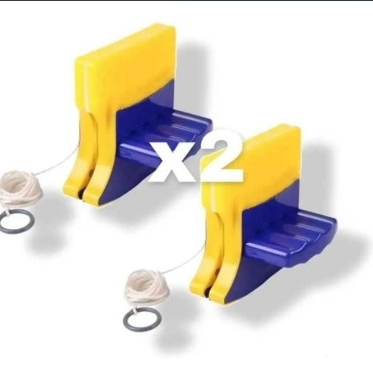 GENERICO - Pack 2 Limpiador Magnetico Vidrios Doble Cara Ventanas Altura Cuerda Seguridad Limpiavidrios Hogar
