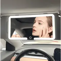 GENERICO - Espejo de Maquillaje de Visera de Coche con 3 Modos Luz Led