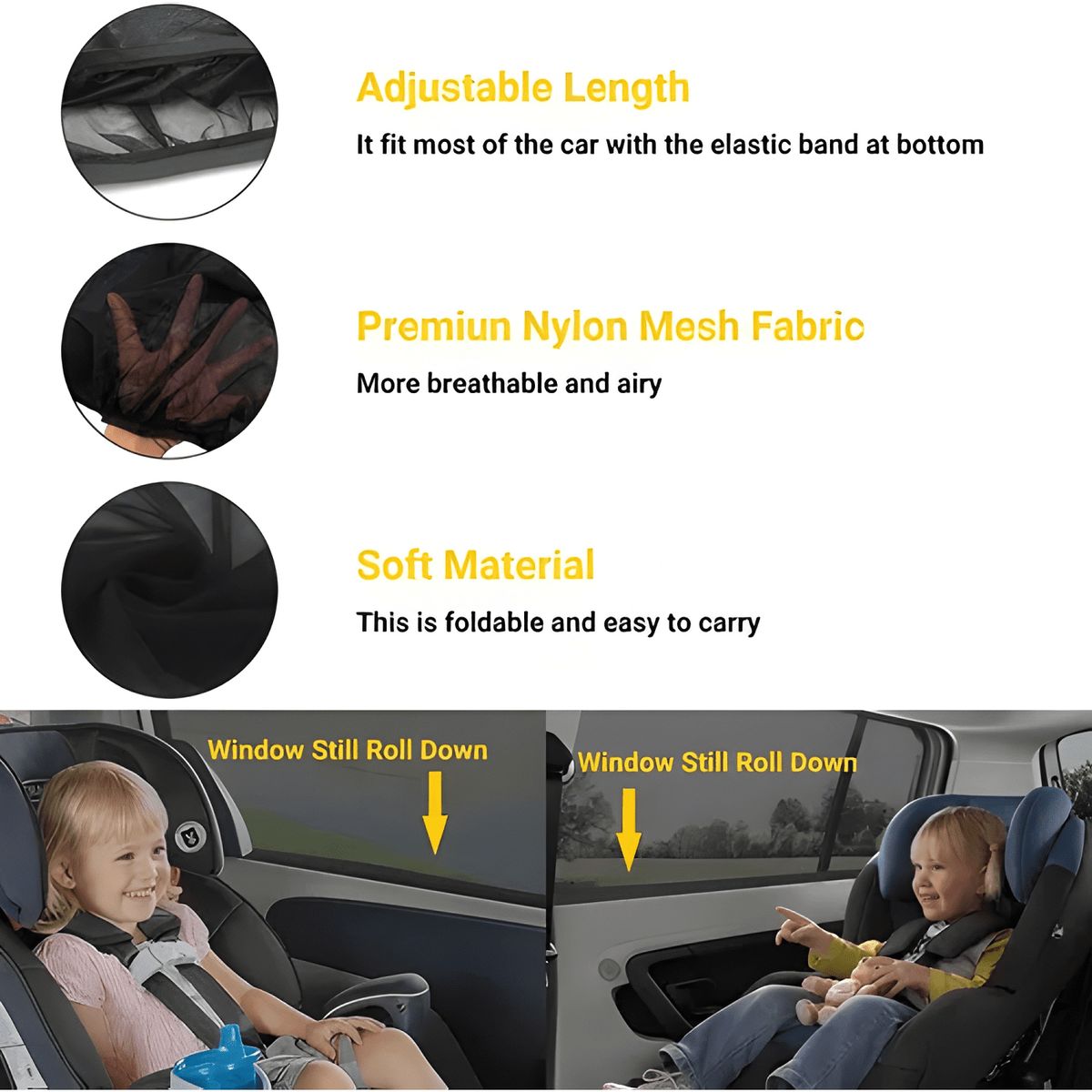 GENERICO - Malla Ventana Auto Tapa Sol Protector de Ventana Auto