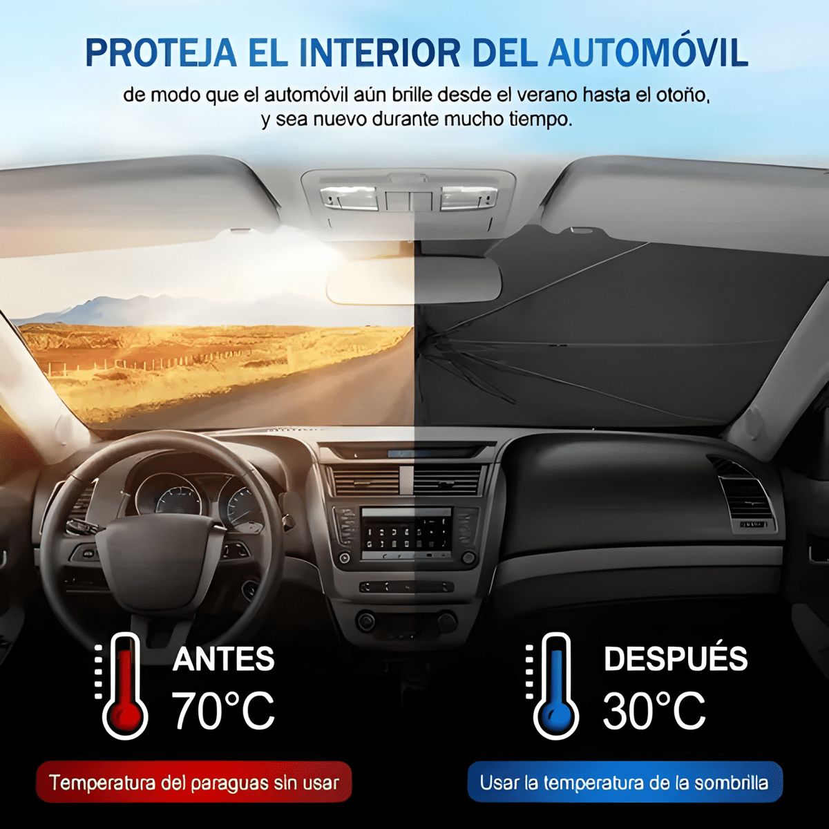 GENERICO - Tapasol Parabrisas Cubre Sol para Coche Cortinas Parasol Max
