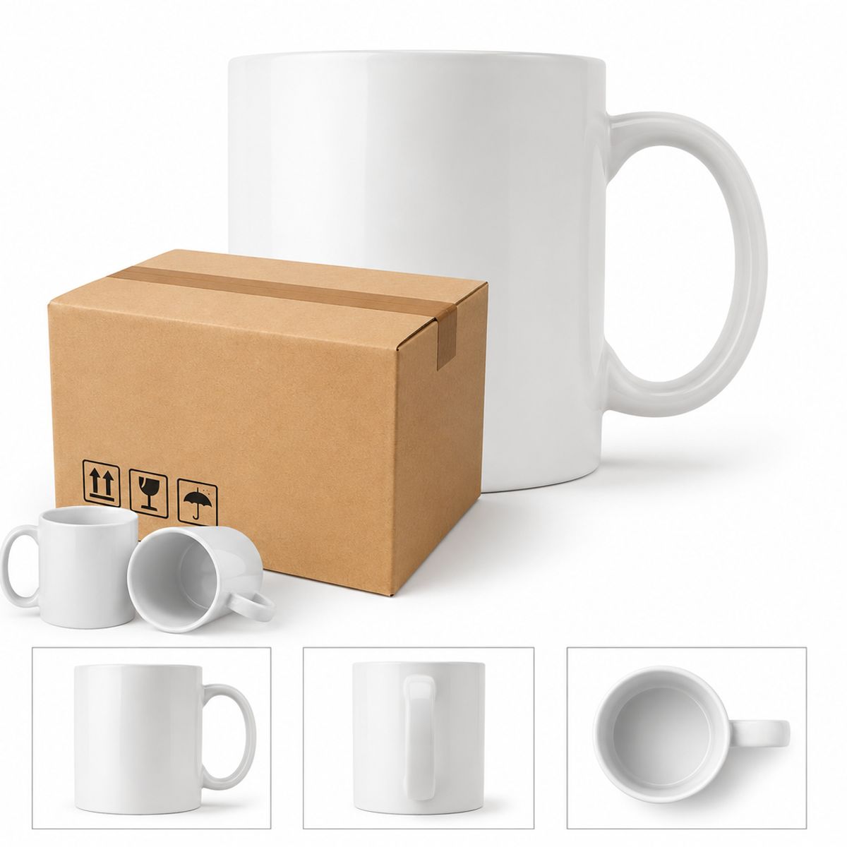 TODOK - Caja de Tazones Sublimación 11oz 36 Tazas Triple AAA Premiun