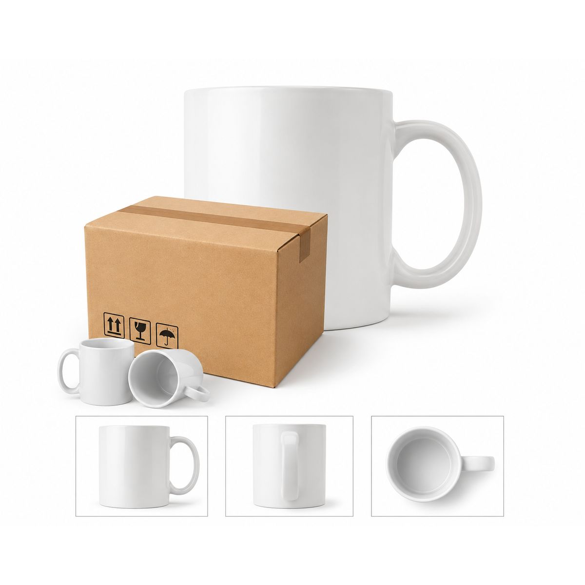 TODOK - Caja de Tazones Sublimación 11oz 36 Tazas Triple AAA Premiun