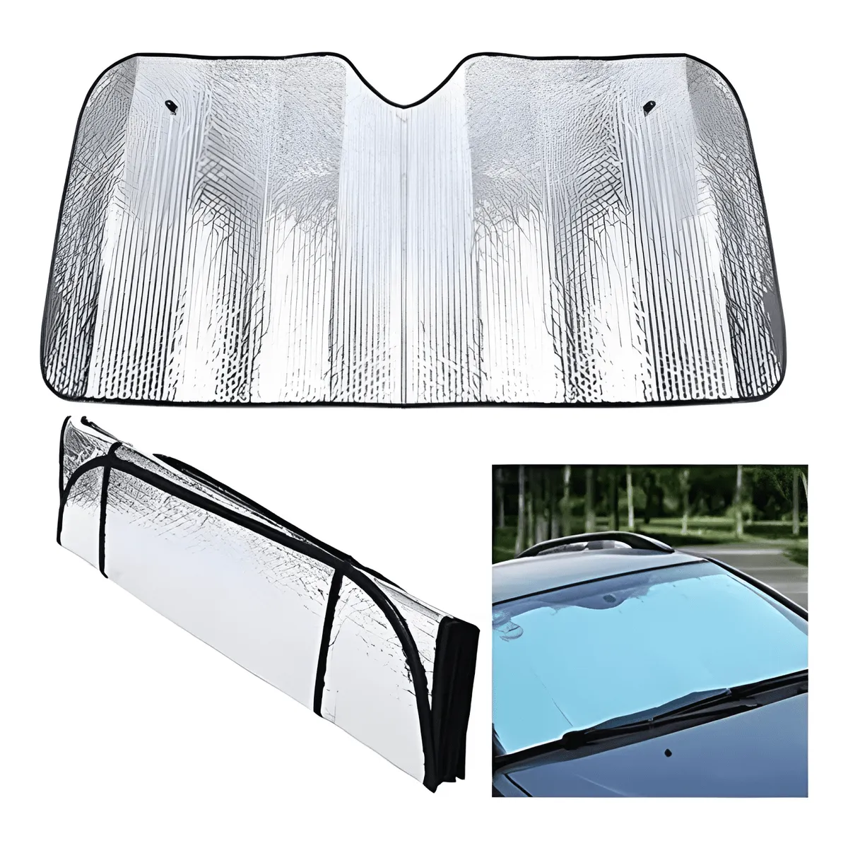 GENERICO - Cortina Parasol Parabrisas Autos o Camion 60x130cm  215084