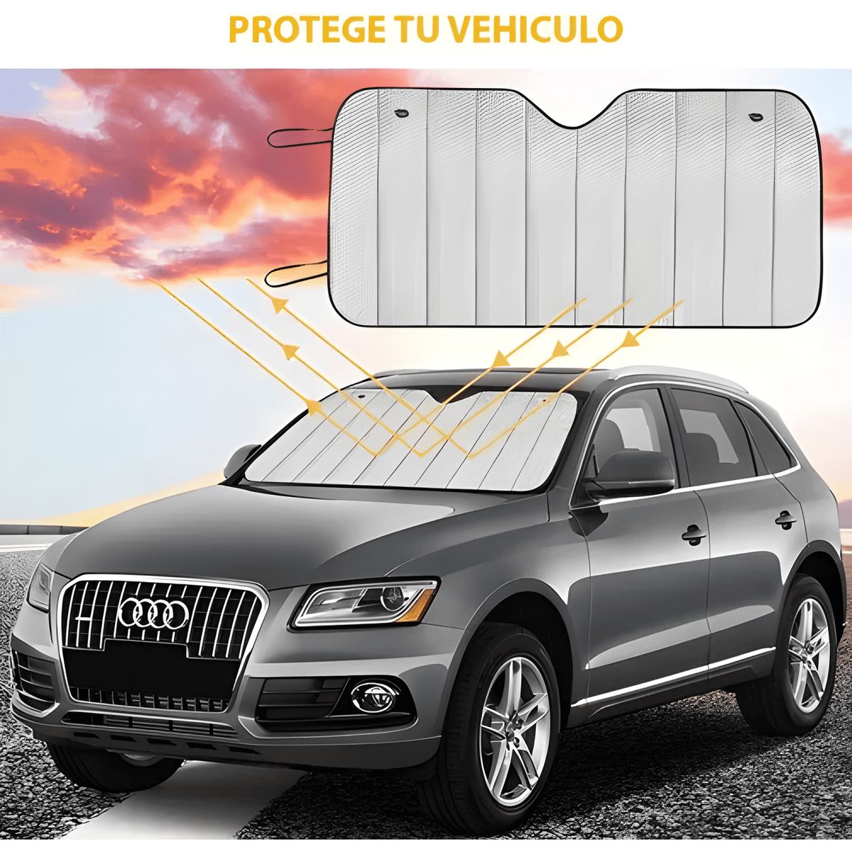 GENERICO - Parasol Tapasol de Auto Camión Parabrisa Metalizado Plus