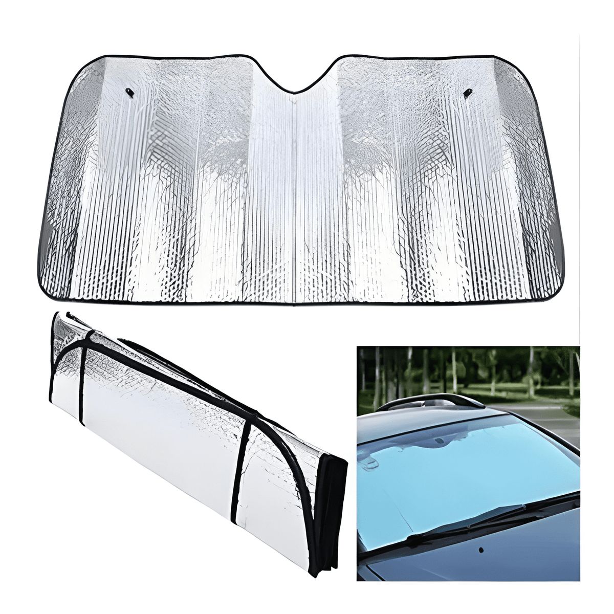 GENERICO - Cortina Parasol Parabrisas Autos o Camión 60x130cm