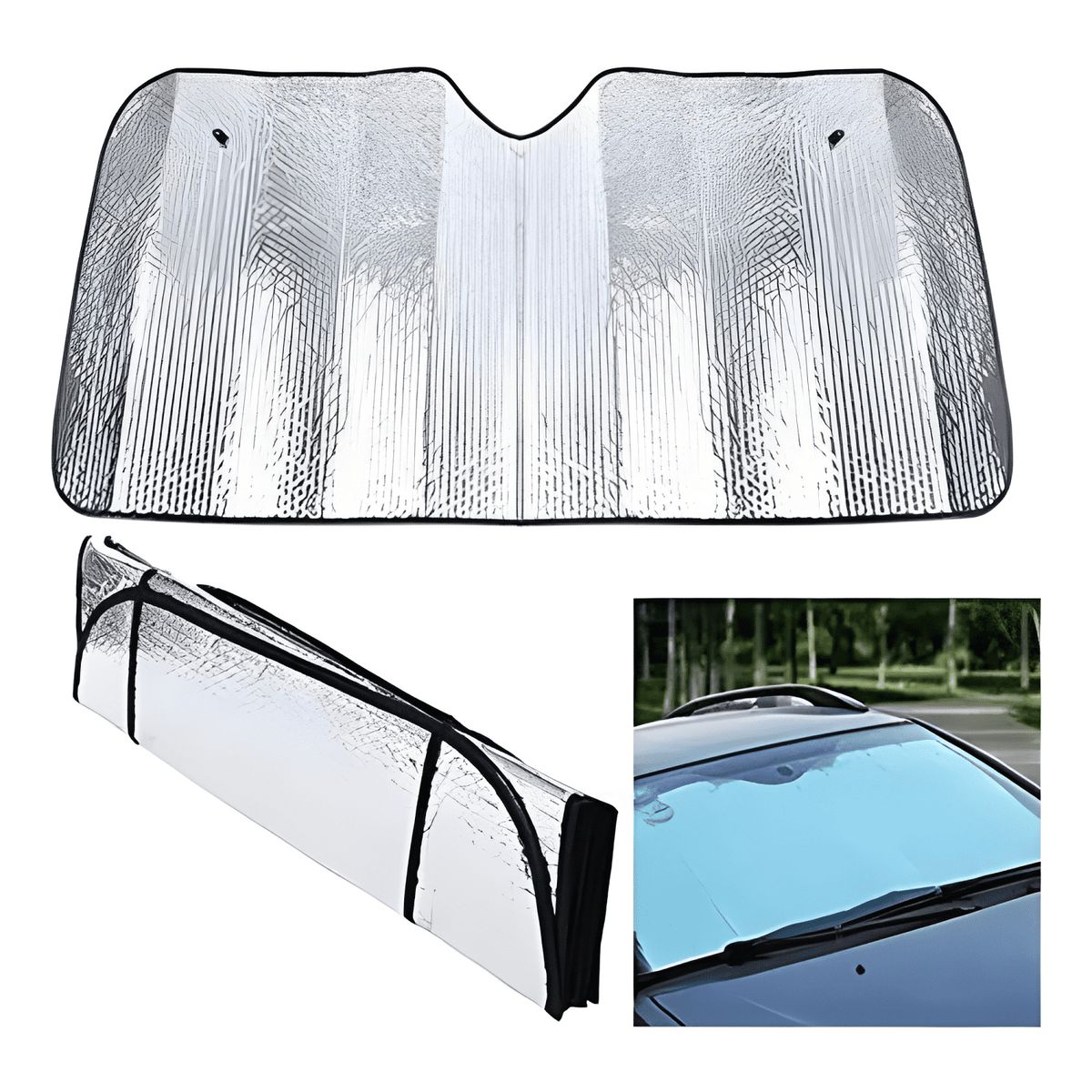 GENERICO - Cortina Parasol Parabrisas Autos o Camion 60x130cm  215084