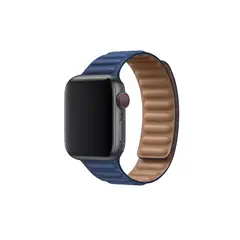 CELLBOX - Correa de Cuero Link para Apple Watch - 42 mm Serie 10 / 11 - Azul