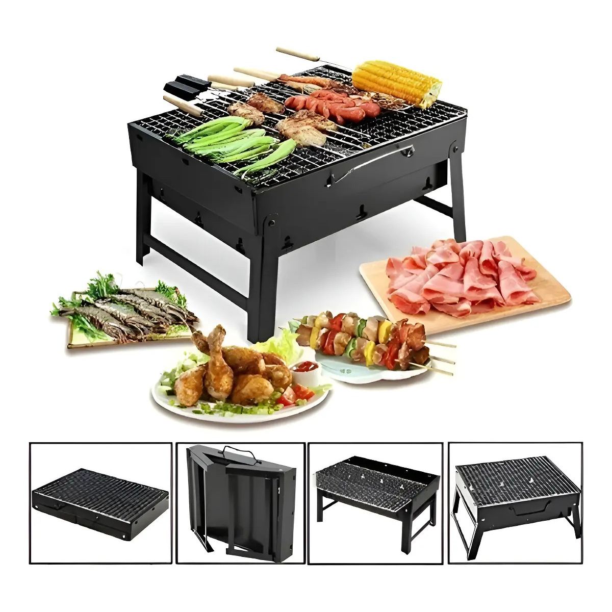 GENERICO - Mini Parrillera Portatil A Carbon Asados Mini Parrillera Color Negro