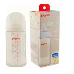 PIGEON - Mamadera Vidrio Softouch 240ml Anticolico Biberon