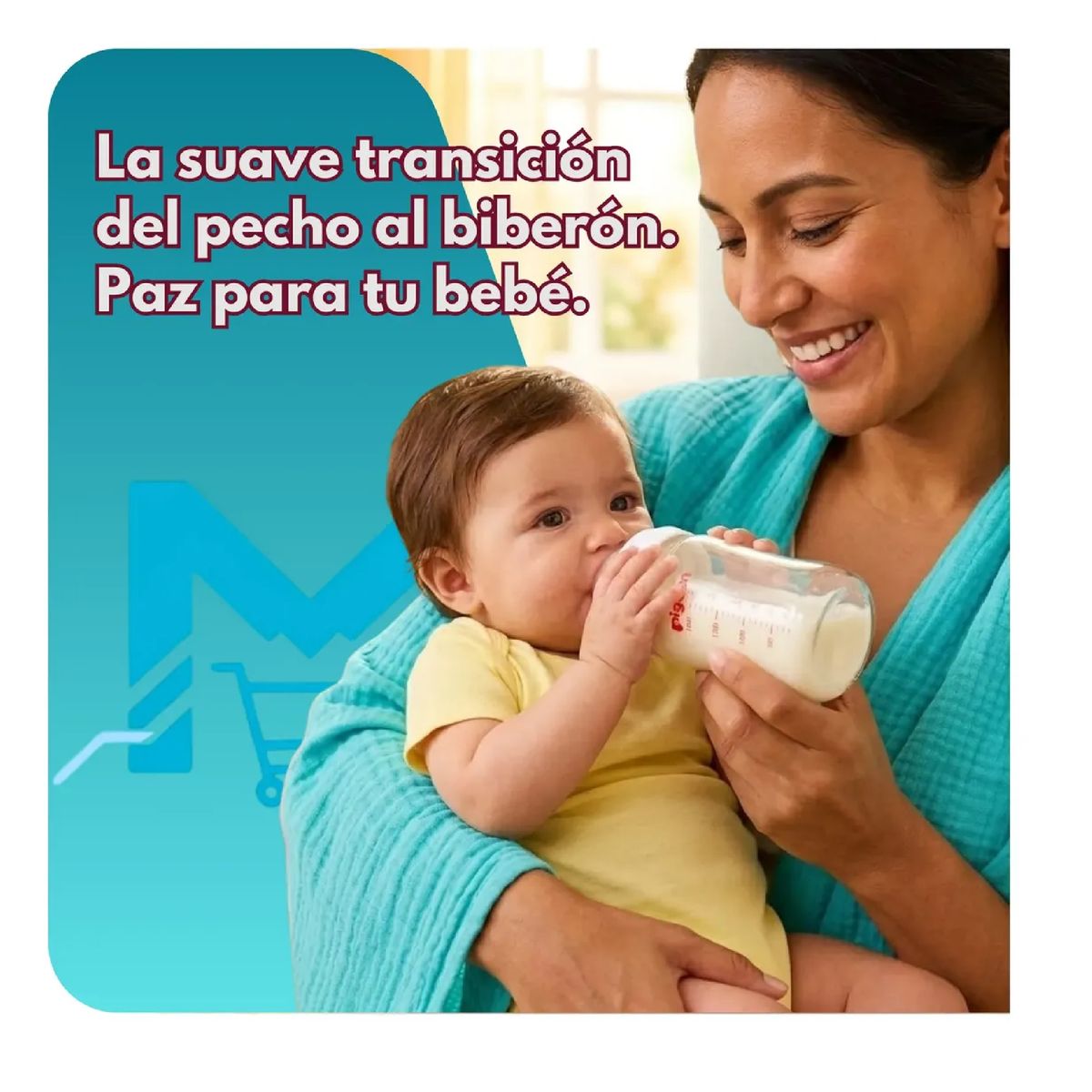 PIGEON - Mamadera Vidrio Pigeon Softouch 240ml Anticolico Biberon