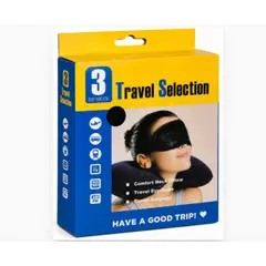 OEM - Kit de Viaje 3 en 1 Almohada Inflable Antifaz y Tapones para Oídos