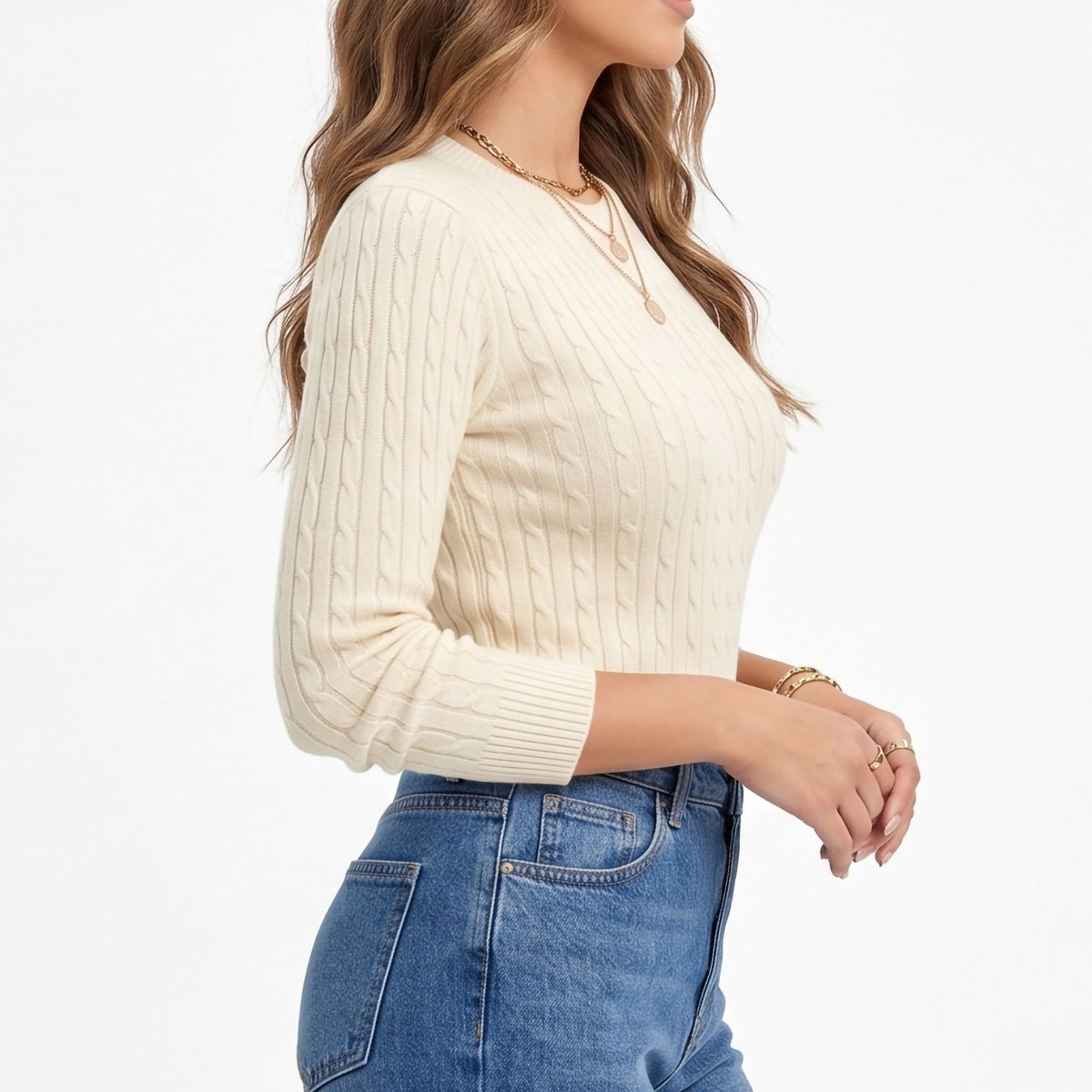 HIPSY SWIMWEAR - Sweater Tejido Trenzas Classic