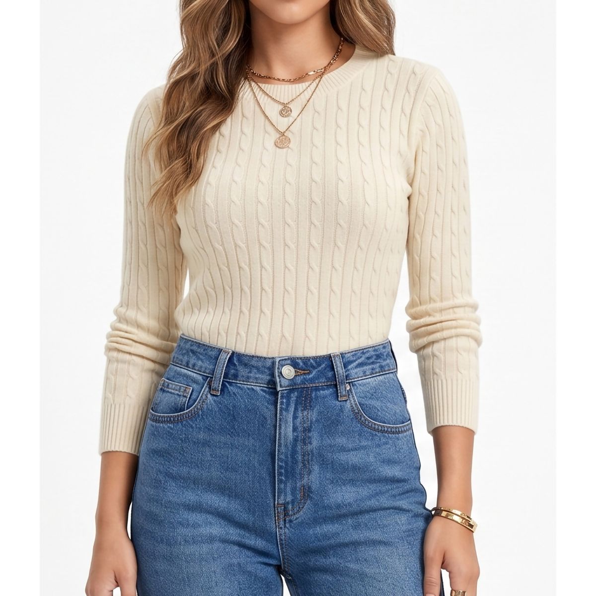 HIPSY SWIMWEAR - Sweater Tejido Trenzas Classic
