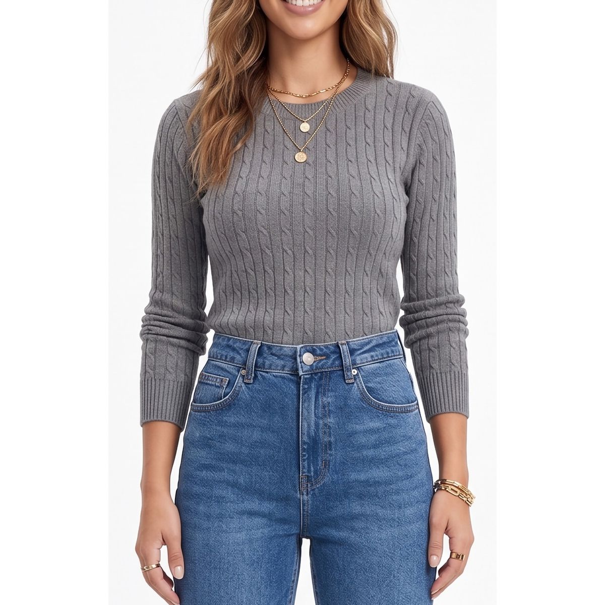 HIPSY SWIMWEAR - Sweater Tejido Trenzas Classic