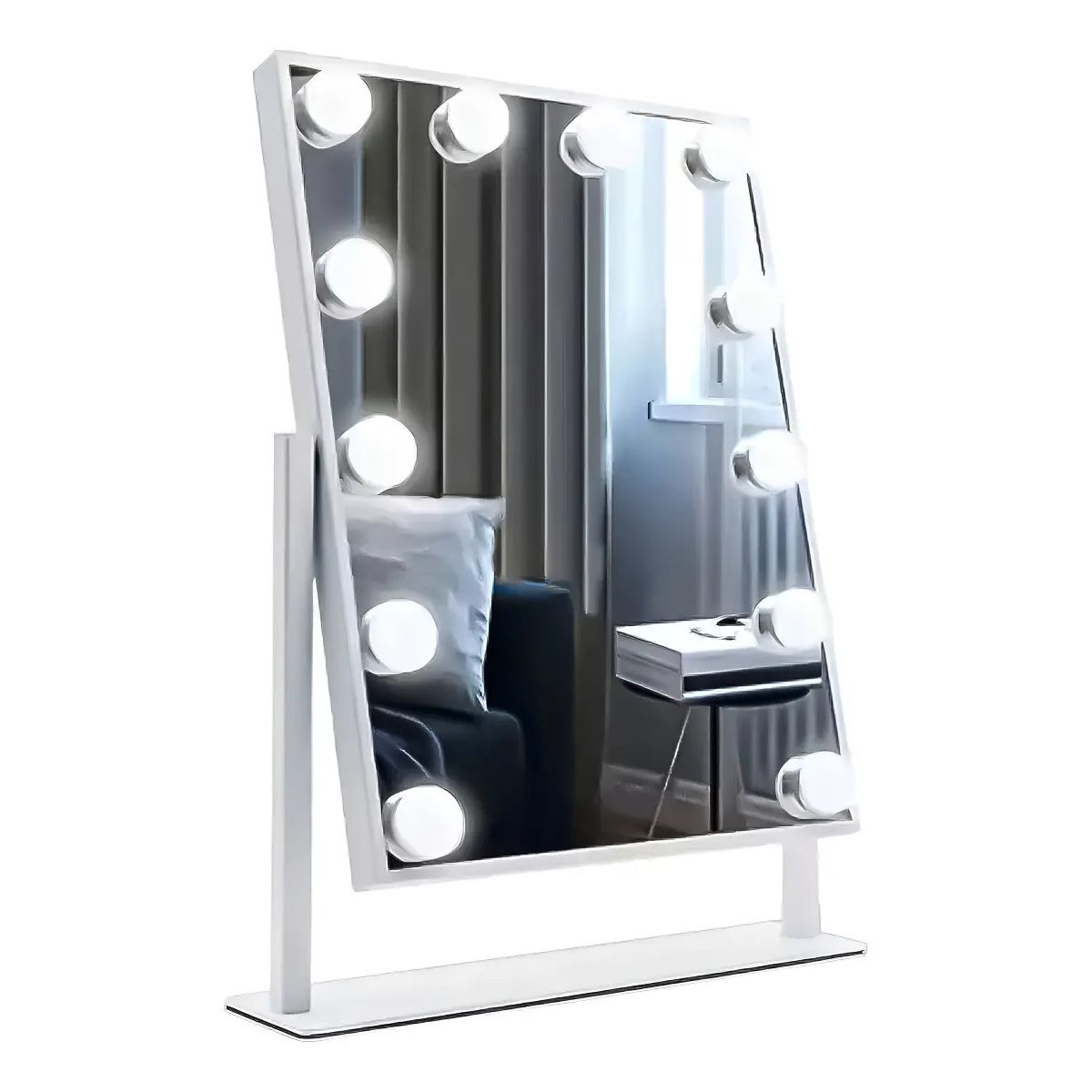 GENERICO - Espejo de Maquillaje con 12 LED y 3 Modos de Luz USB para Tocador Labg