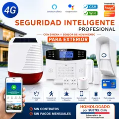 D MOTICA - Kit Alarma Inteligente Wifi + GSM 4G, Con Sirena y Sensor de Movimiento EXTERIOR