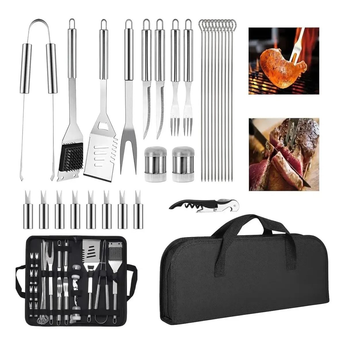 GENERICO - Juego Utensilios Para Parrilla 29pcs Espátula Cuchillo Belug
