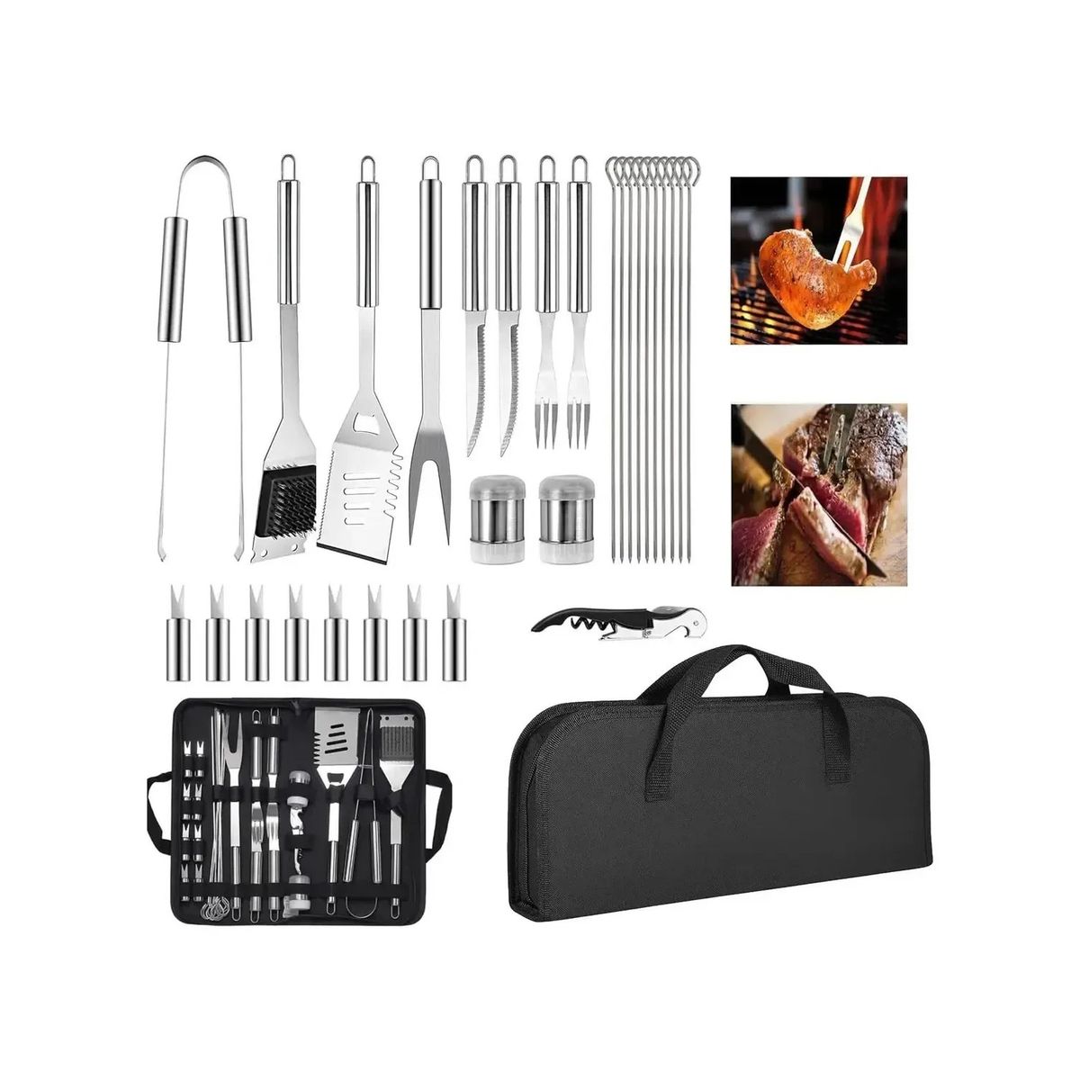 GENERICO - Juego Utensilios Para Parrilla 29pcs Espátula Cuchillo Belug