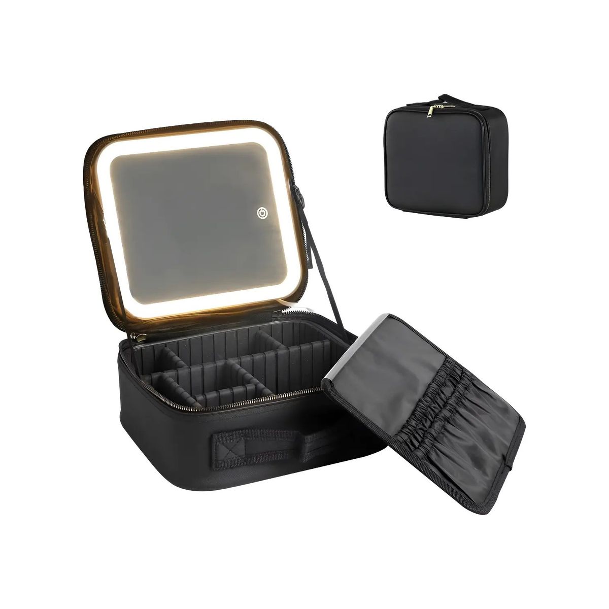 GENERICO - Bolso Maquillaje Cosmetiquero Espejo Led Bolso Mano 26x23x13 Labg