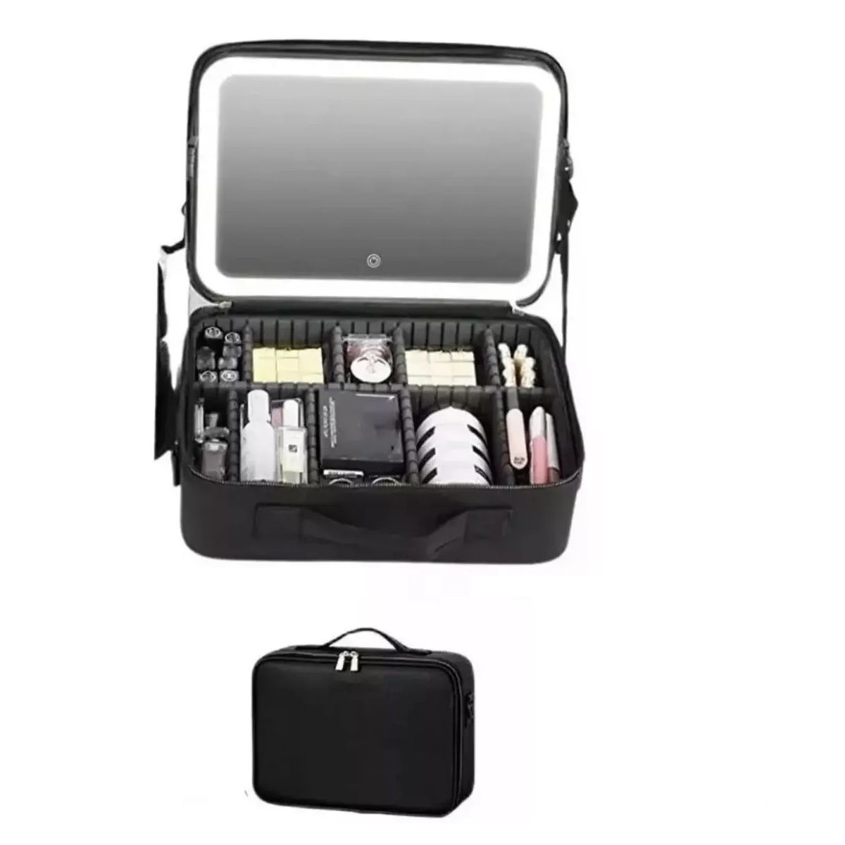 GENERICO - Bolso Maquillaje Cosmetiquero Espejo Led Bolso Mano 26x23x13 Labg
